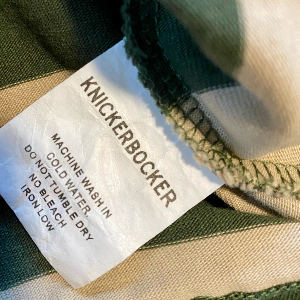 Knickerbocker heavyweight Striped Long Sleeve Shirt - Green and Cream - Picture 4 of 7
